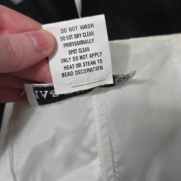 Masqurade Womens Beaded Rhinestone Mini Layered Frilly Ethereal Dress Prom HOCO - Picture 5 of 8